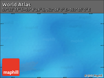 Physical Map of the Area around 59° 20' 22" S, 163° 16' 30" E