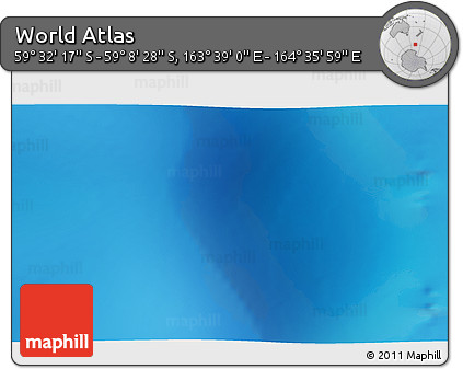 Physical 3D Map of the Area around 59° 20' 22" S, 164° 7' 30" E