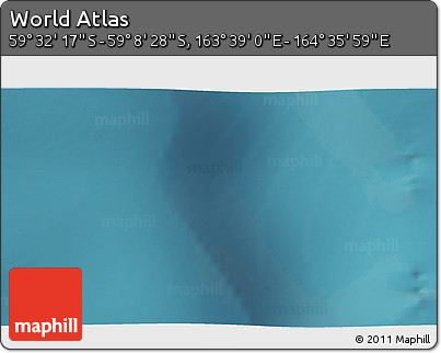 Satellite 3D Map of the Area around 59° 20' 22" S, 164° 7' 30" E