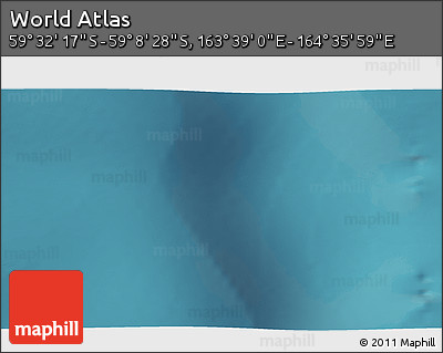 Satellite 3D Map of the Area around 59° 20' 22" S, 164° 7' 30" E
