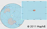 Gray Location Map of the area around 59° 20' 22" S, 164° 58' 29" E