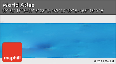 Physical Panoramic Map of the Area around 59° 20' 22" S, 165° 49' 29" E