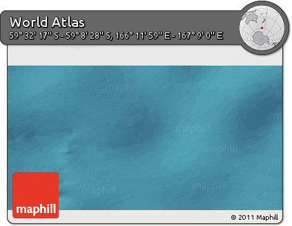Satellite 3D Map of the Area around 59° 20' 22" S, 166° 40' 30" E
