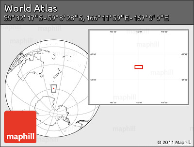 Blank Location Map of the Area around 59° 20' 22" S, 166° 40' 30" E
