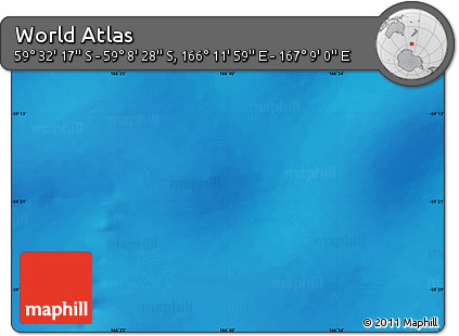 Physical Map of the Area around 59° 20' 22" S, 166° 40' 30" E