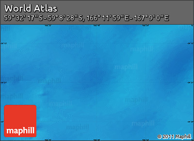 Physical Map of the Area around 59° 20' 22" S, 166° 40' 30" E