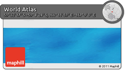 Physical Panoramic Map of the Area around 59° 20' 22" S, 166° 40' 30" E