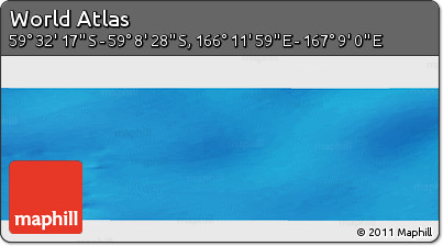 Physical Panoramic Map of the Area around 59° 20' 22" S, 166° 40' 30" E