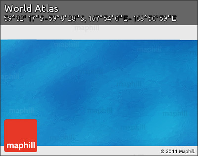 Physical 3D Map of the Area around 59° 20' 22" S, 168° 22' 30" E