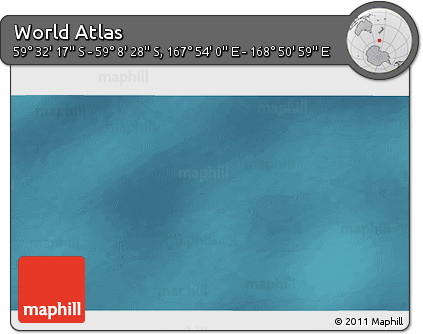 Satellite 3D Map of the Area around 59° 20' 22" S, 168° 22' 30" E