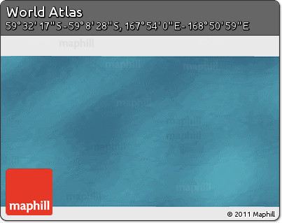Satellite 3D Map of the Area around 59° 20' 22" S, 168° 22' 30" E