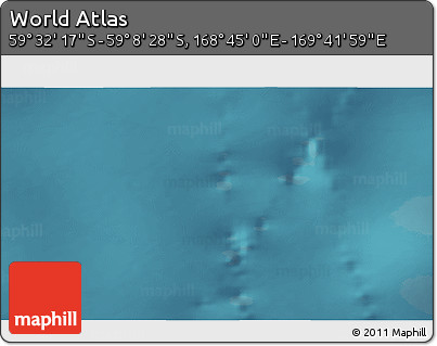 Satellite 3D Map of the Area around 59° 20' 22" S, 169° 13' 29" E