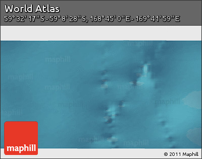 Satellite 3D Map of the Area around 59° 20' 22" S, 169° 13' 29" E