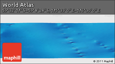 Physical Panoramic Map of the Area around 59° 20' 22" S, 176° 1' 30" E