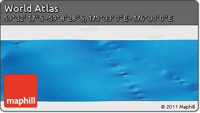 Physical Panoramic Map of the Area around 59° 20' 22" S, 176° 1' 30" E