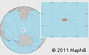 Gray Location Map of the area around 59° 20' 22" S, 23° 52' 30" E