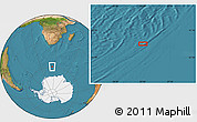 Satellite Location Map of the area around 59° 20' 22" S, 23° 52' 30" E