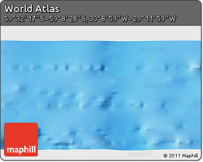 Physical 3D Map of the Area around 59° 20' 22" S, 29° 40' 29" W