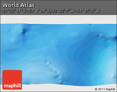 Political 3D Map of the Area around 59° 20' 22" S, 32° 13' 30" W