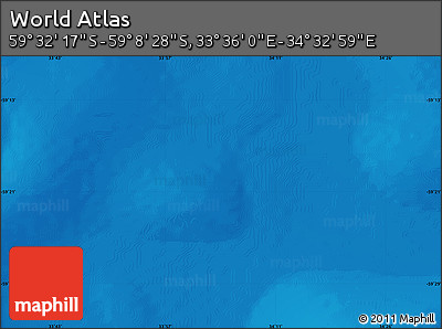 Physical Map of the Area around 59° 20' 22" S, 34° 4' 30" E