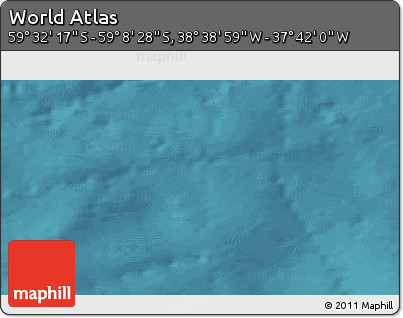 Satellite 3D Map of the Area around 59° 20' 22" S, 38° 10' 29" W