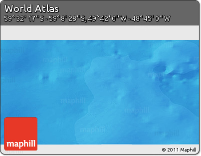 Political 3D Map of the Area around 59° 20' 22" S, 49° 13' 30" W