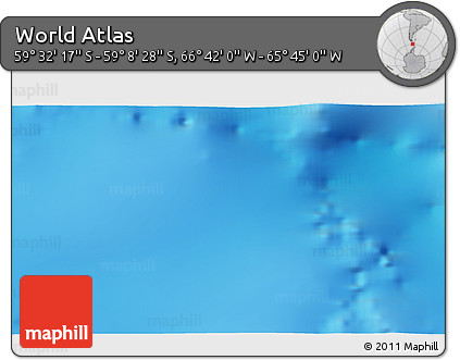 Physical 3D Map of the Area around 59° 20' 22" S, 66° 13' 29" W