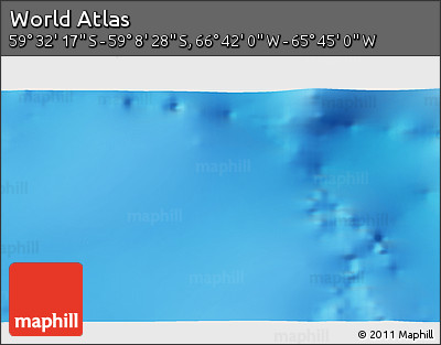 Physical 3D Map of the Area around 59° 20' 22" S, 66° 13' 29" W