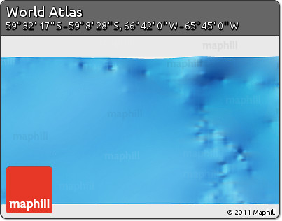 Physical 3D Map of the Area around 59° 20' 22" S, 66° 13' 29" W