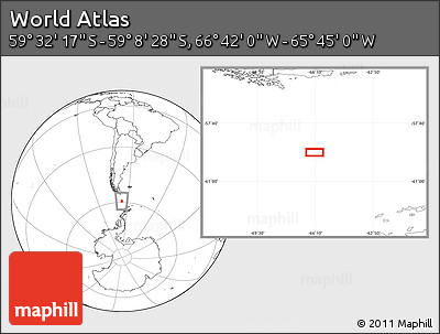 Blank Location Map of the Area around 59° 20' 22" S, 66° 13' 29" W