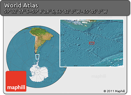 Satellite Location Map of the Area around 59° 20' 22" S, 66° 13' 29" W