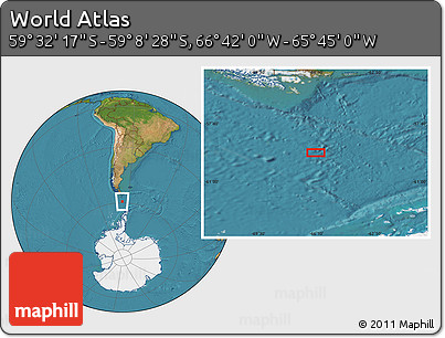Satellite Location Map of the Area around 59° 20' 22" S, 66° 13' 29" W
