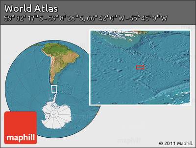 Satellite Location Map of the Area around 59° 20' 22" S, 66° 13' 29" W