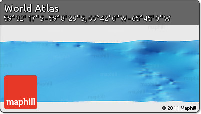 Physical Panoramic Map of the Area around 59° 20' 22" S, 66° 13' 29" W