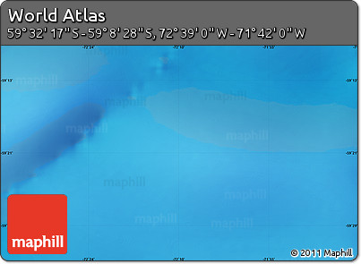 Physical Map of the Area around 59° 20' 22" S, 72° 10' 30" W