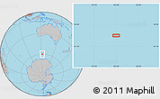 Gray Location Map of the area around 59° 41' 37" S, 122° 28' 29" E