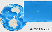Shaded Relief Location Map of the area around 59° 41' 37" S, 124° 10' 30" E