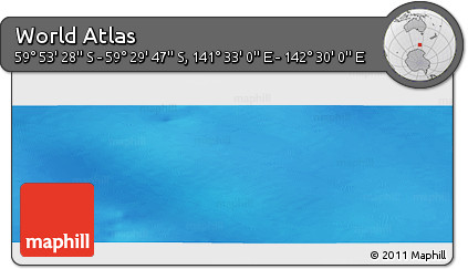 Physical Panoramic Map of the Area around 59° 41' 37" S, 142° 1' 30" E
