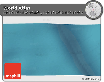 Satellite 3D Map of the Area around 59° 41' 37" S, 153° 4' 29" E