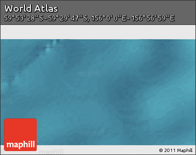 Satellite 3D Map of the Area around 59° 41' 37" S, 156° 28' 29" E