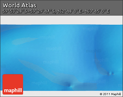 Physical 3D Map of the Area around 59° 41' 37" S, 163° 16' 30" E