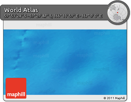 Physical 3D Map of the Area around 59° 41' 37" S, 166° 40' 30" E