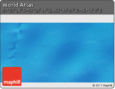 Physical 3D Map of the Area around 59° 41' 37" S, 166° 40' 30" E