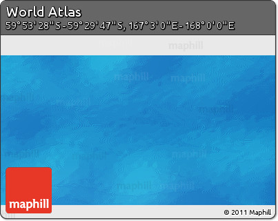 Physical 3D Map of the Area around 59° 41' 37" S, 167° 31' 30" E