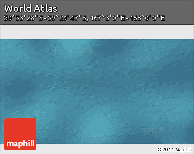Satellite 3D Map of the Area around 59° 41' 37" S, 167° 31' 30" E