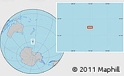 Gray Location Map of the area around 59° 41' 37" S, 172° 37' 30" E