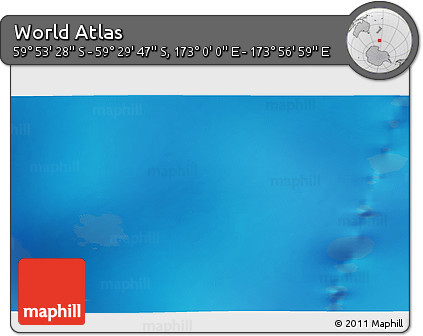 Physical 3D Map of the Area around 59° 41' 37" S, 173° 28' 29" E