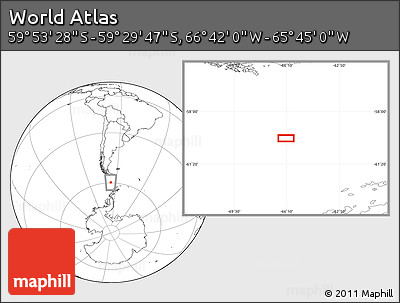 Blank Location Map of the Area around 59° 41' 37" S, 66° 13' 29" W