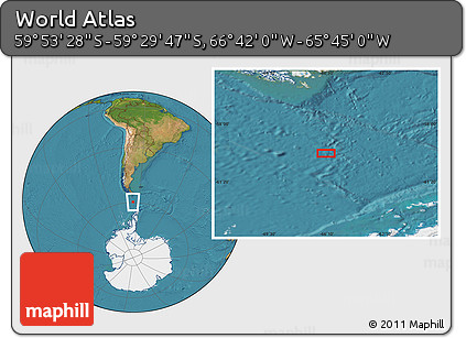Satellite Location Map of the Area around 59° 41' 37" S, 66° 13' 29" W