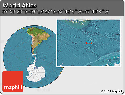 Satellite Location Map of the Area around 59° 41' 37" S, 66° 13' 29" W